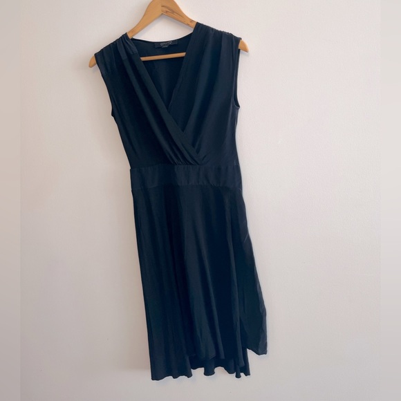 All Saints Classic Black Cap Sleeve A-Line Dress - Picture 1 of 3